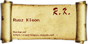 Rusz Kleon névjegykártya